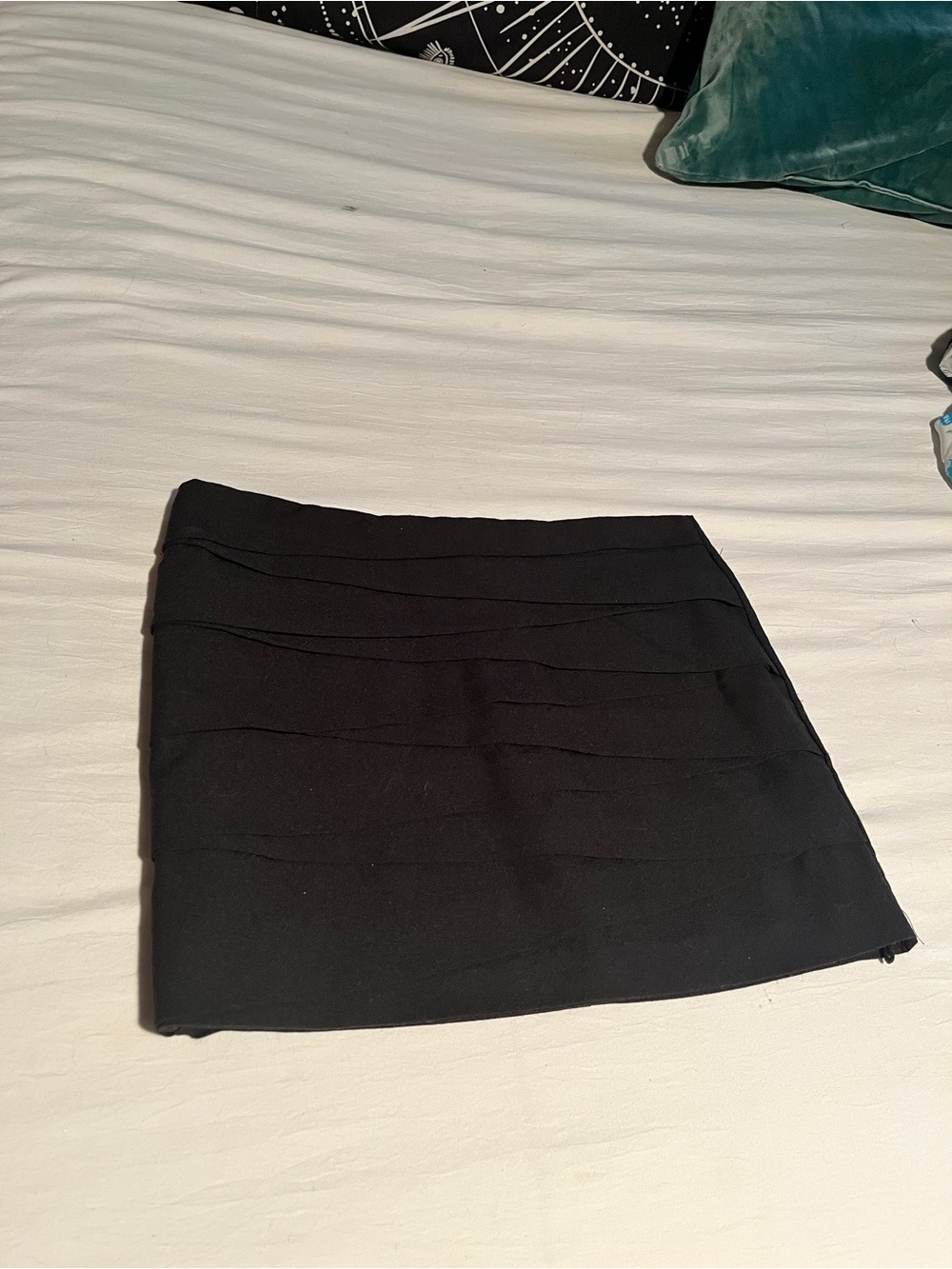 Layered Detail Black Mini Skirt - Women